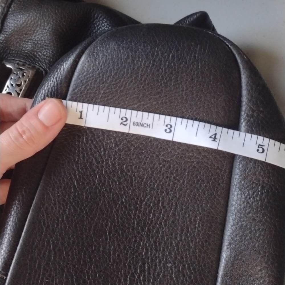 Brighton bucket tote purse leather dark charcoal gray - Picture 15 of 16